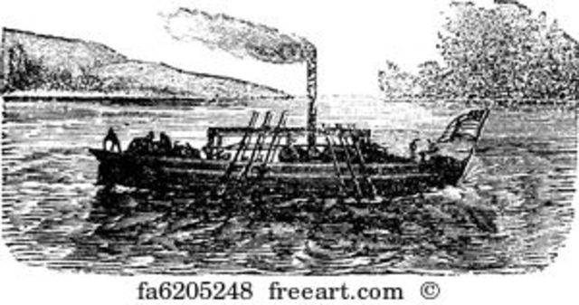 The invention of the Pyroscaphe (First Steamship)