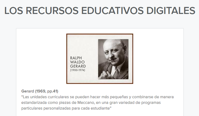 Las unidades Curriculares Ralph Waldo Gerard (1969)