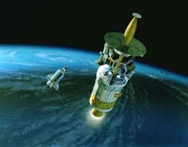 Space shuttle Atlantis launches Galileo to study Jupiter and its moons.