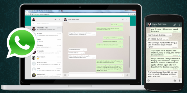 ENE 21, 2015: Whatsapp Web para uso en ordenadores.