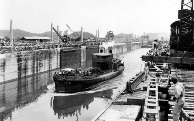 THE PANAMA CANAL IS INOUGURATED