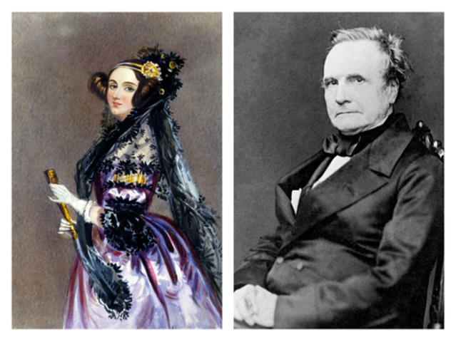 Ada Lovelace trabaja con Charles Babbage para la maquina analitica