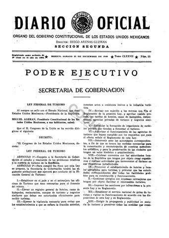 1ra Ley federal de turismo