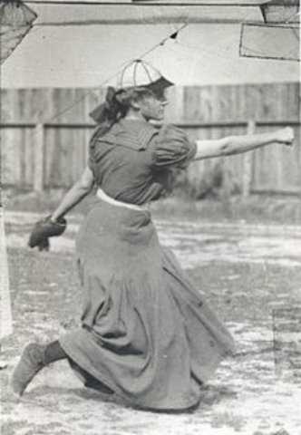 Alta Weiss becomes the first woman to play professional baseball for the Vermilion Independents.