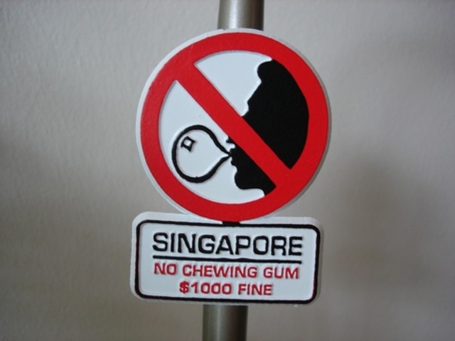 Singapore banned chewing gum