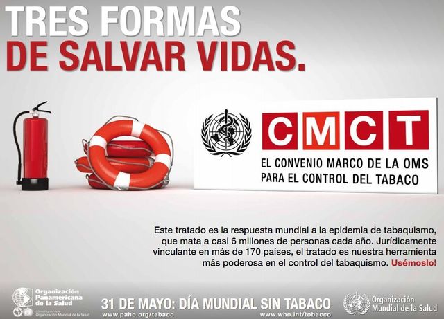 La Asamblea Mundial de la Salud adopta el Convenio Marcopara el Control del Tabaco.