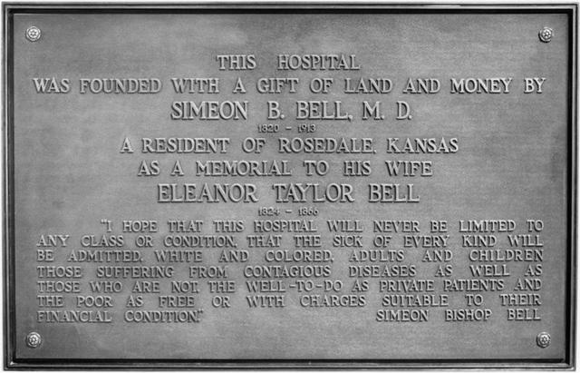 The plaque at Bell Memorial