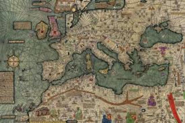 Abraham Cresques Produces World Map Using Portolan Maps