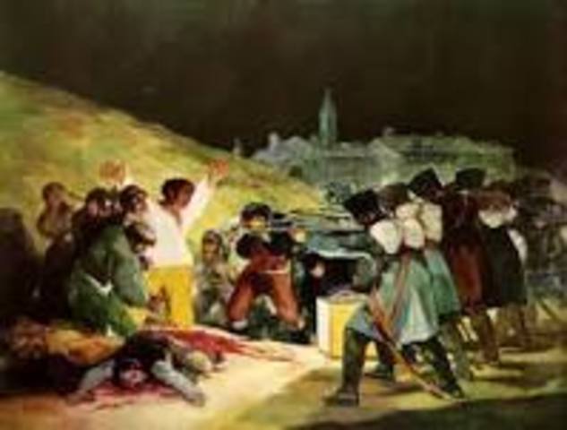 Goya pinta Los fusilamientos del 2 de mayo