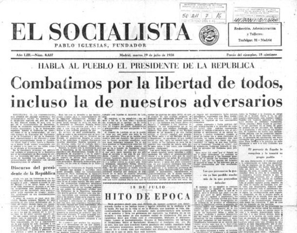 Sale a la calle el periódico "El Socialista"