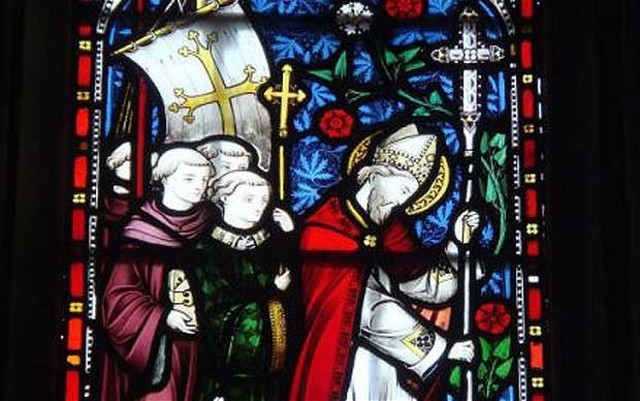 St. Augustine arrives in Britain