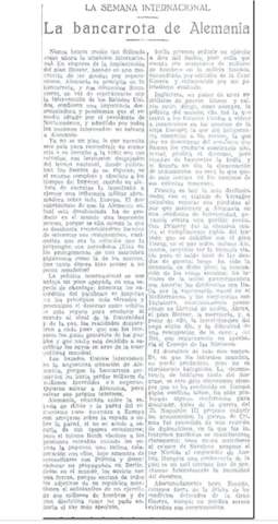 Quiebra de bancos de Alemania y Austria, como consecuencia de la repatriación de capitales hacia EE.UU.
