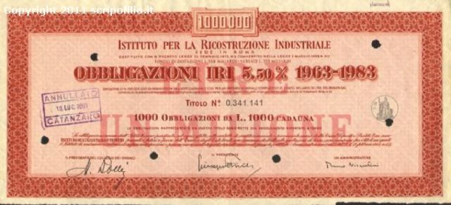 Creación del Istituto per la Ricostruzione Industriale (IRI) por el régimen de Mussolini.
