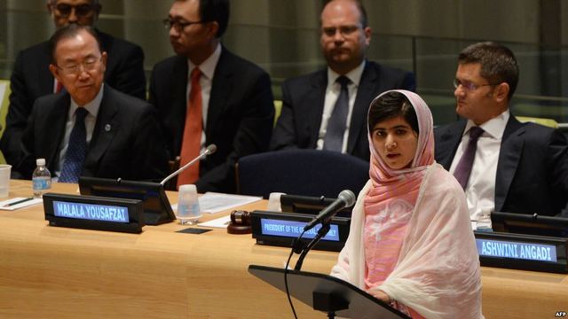 Malala Yousafzai speaks at the U.N.