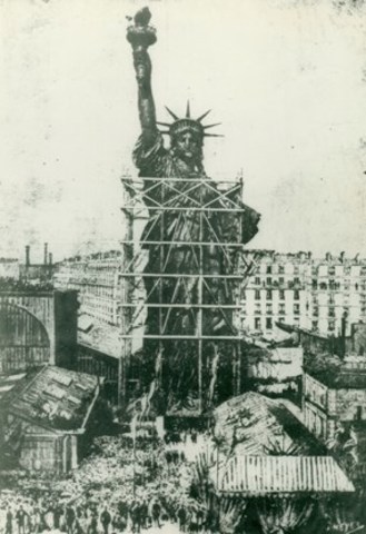 Statue of liberty erected