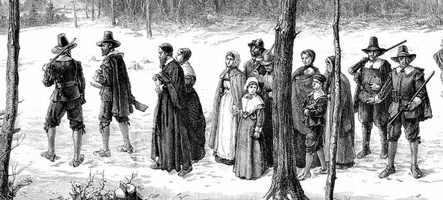 Puritans arrive in Massachusetts