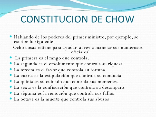 CONSTITUCION DE CHAW