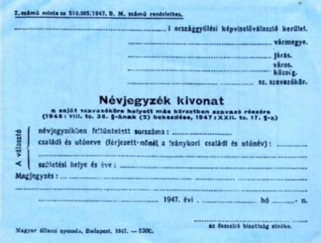 kékcédulás választások