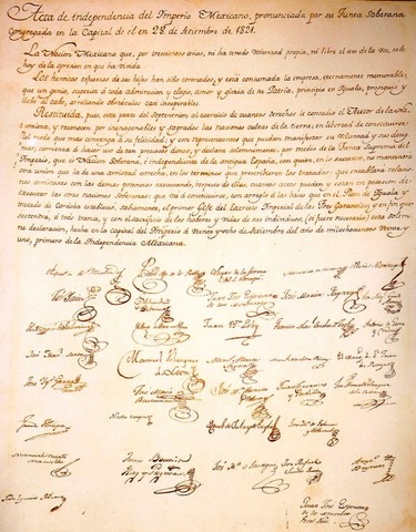 Firma y promulgación del Acta de Independencia de la América Septentrional.