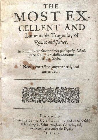 Shakespeare begins to write the play "Romeo and Juliet"