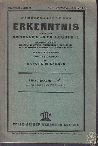 Fundación de la revista Erkenntnis.