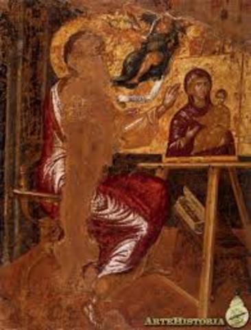 San Lucas pintando el icono de la Virgen