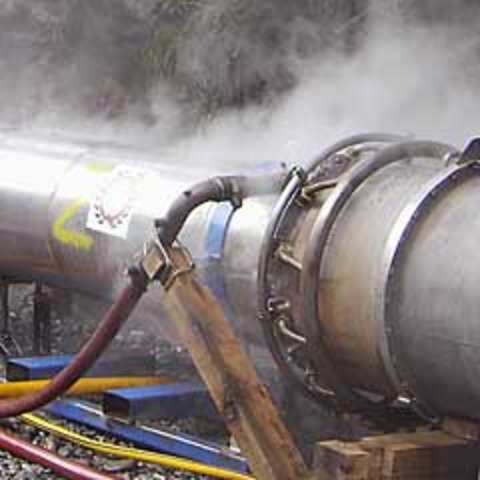 Gorniczy Agregat Gasniczy (GAG) machine begins pumping carbon dioxide into the mine to quell fires.
