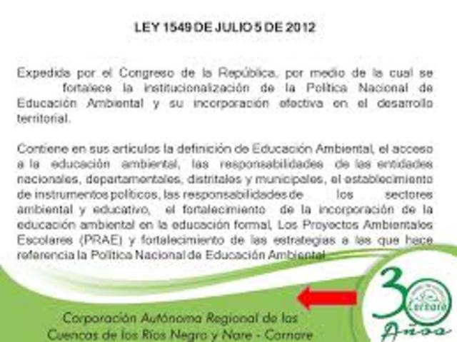 Política de Educación Ambiental 2012,