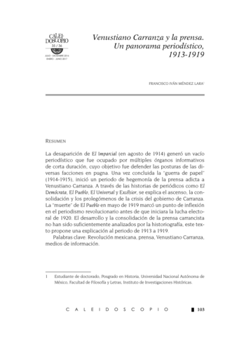 Aparición de Disposición de Carranza