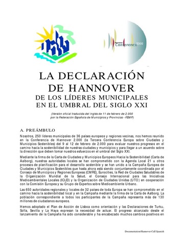 Tercera Conferencia de Ciudades Europeas Sostenibles