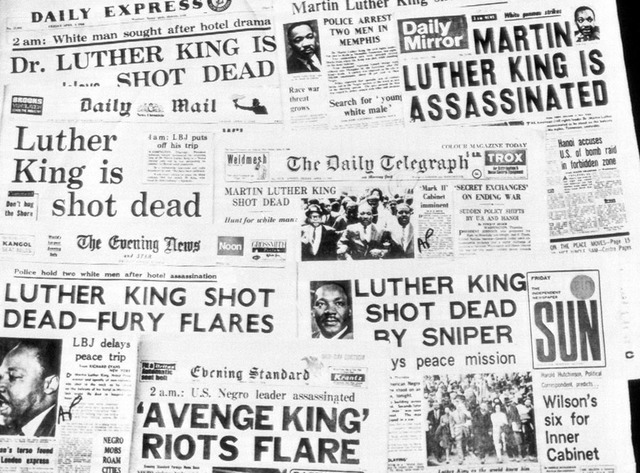 King is assassinated in Memphis