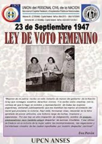 Sanción de la Ley del voto femenino
