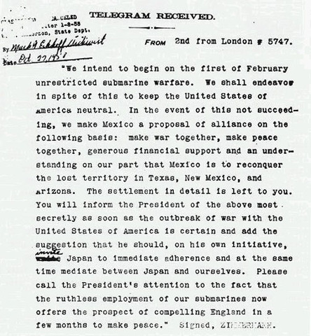 Publication of the Zimmermann Note