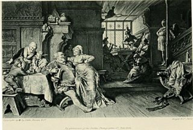 Shakespeare completes "Henry IV, Part Two" and "Henry V"