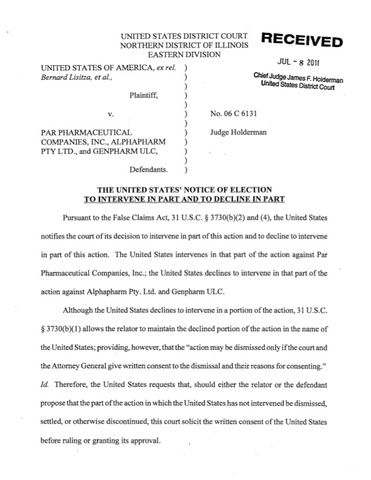 Answer to the motion