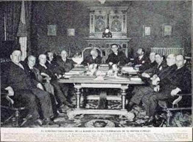 Última reunión de las Cortes republicanas