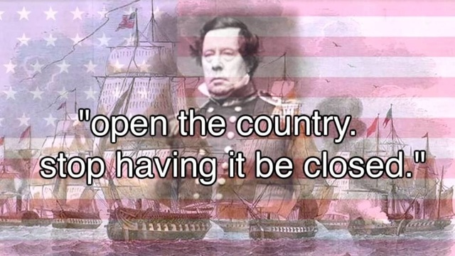 USA demands that Japan open their borders to trade.