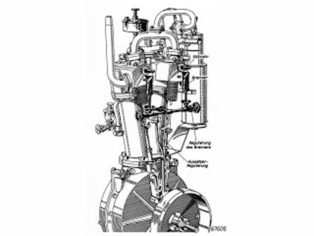motor de dos cilindros en V.