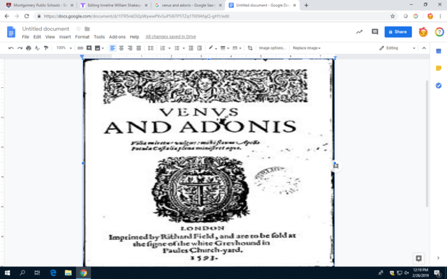 Shakespeare's First Poem