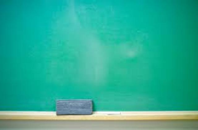 The blackboard and chalkboard begin making their appearances into classrooms (Ryan, Cooper, & Bolick, 2016, 186).
