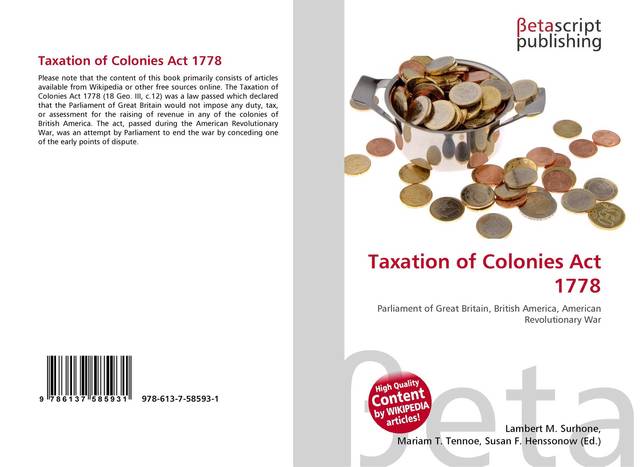 The Taxation of Colonies Act 1778