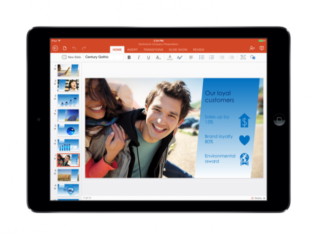 Marzo de 2014 – Microsoft lanza Office para iPad