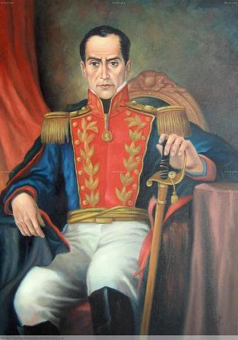 Simón Bolívar presidente titular de la república de la Gran Colombia.