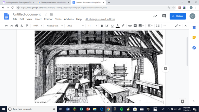 Shakespeare leaves school