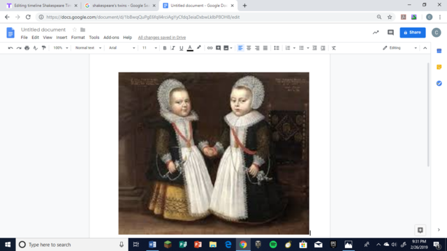 Shakespear has twins