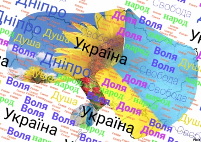 Creating Sutory presentation about Ukrainian Anthem,making  word cLoud