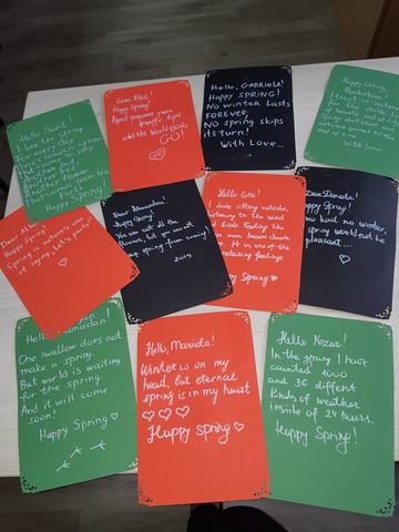 We sent postcards for spring holidays