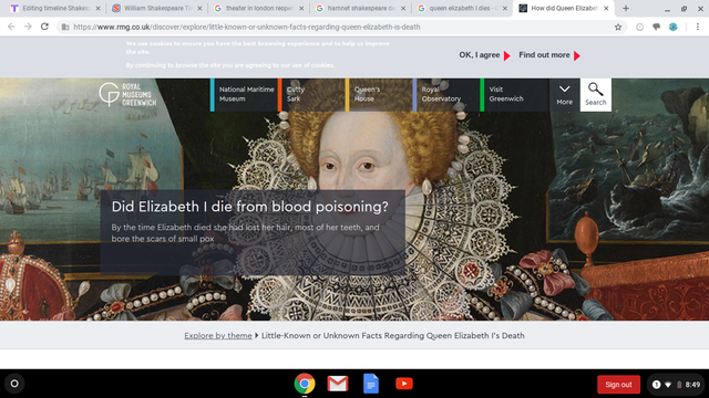 Queen Elizabeth dies and the Jacobean age begins
