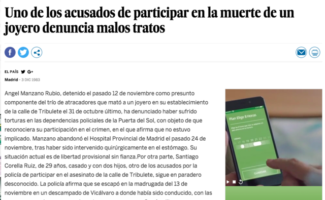 Primera noticia sobre la desaparición de "El Nani"