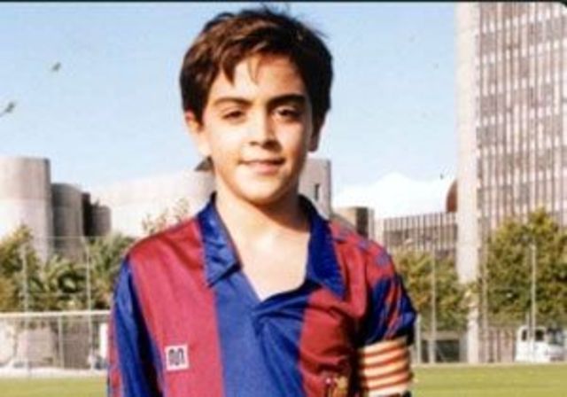 He entered in the football team F.C.Barcelona